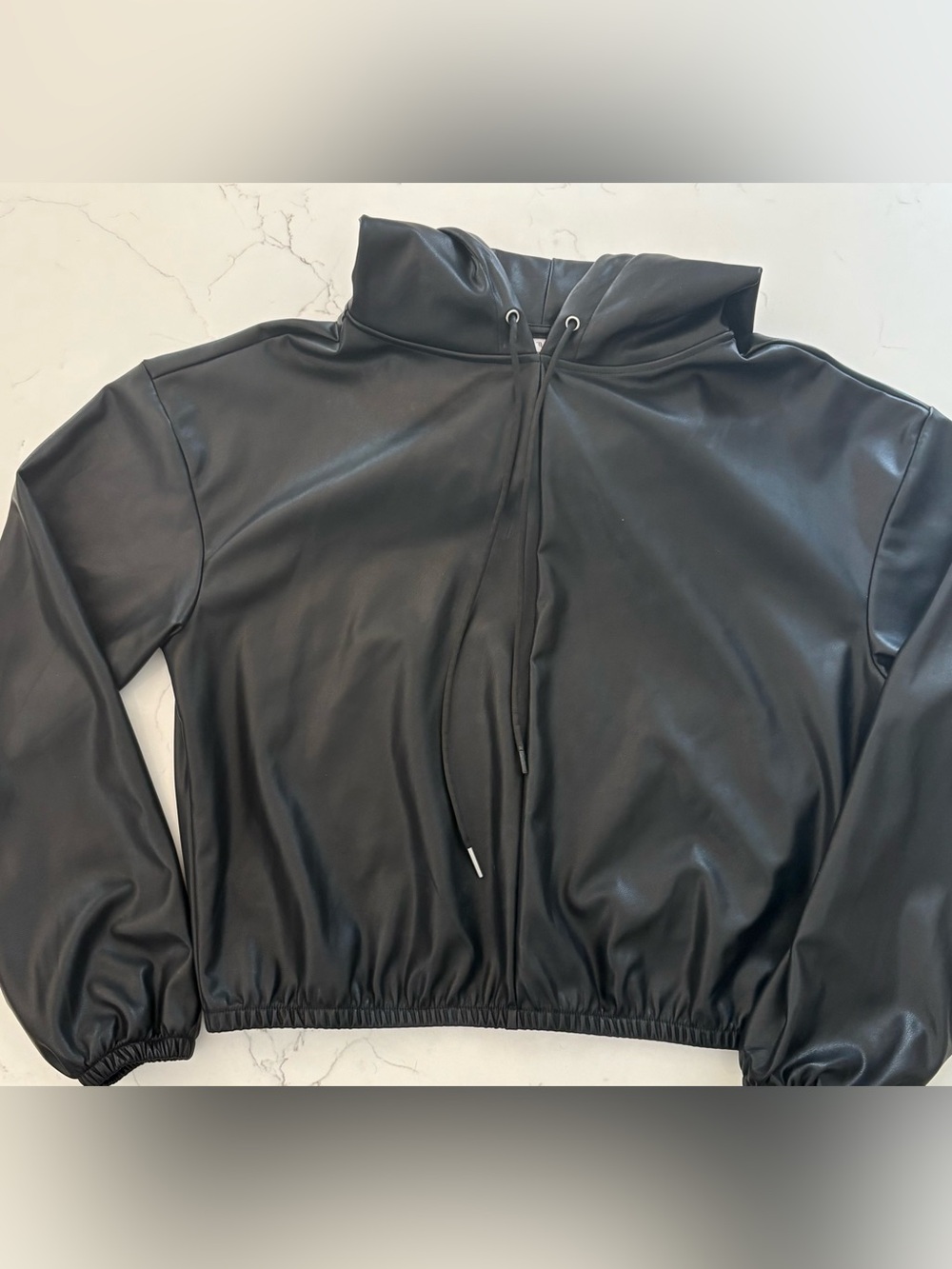 Fabletics size S vegan leather hoodie
